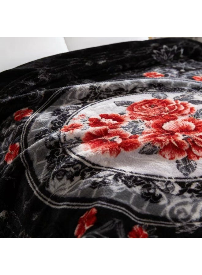 Bleco Black Extra Large and Thick Blanket,Comfortable and Warm Winter Blanket, Size 240X220CM, Suitable for Dormitories, Offices, Sofas, Living Rooms and Bedrooms. - Image 3